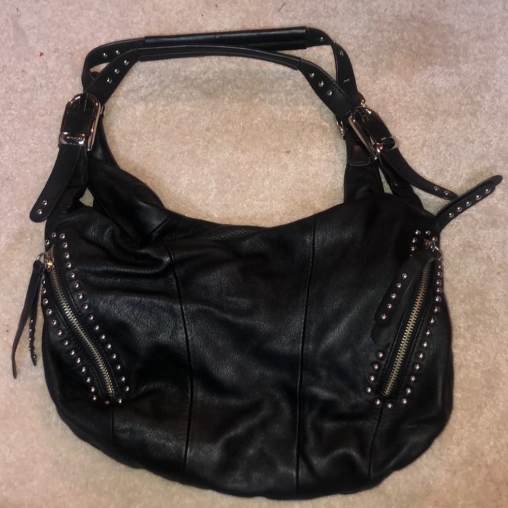 B. Makowsky studded black leather bag